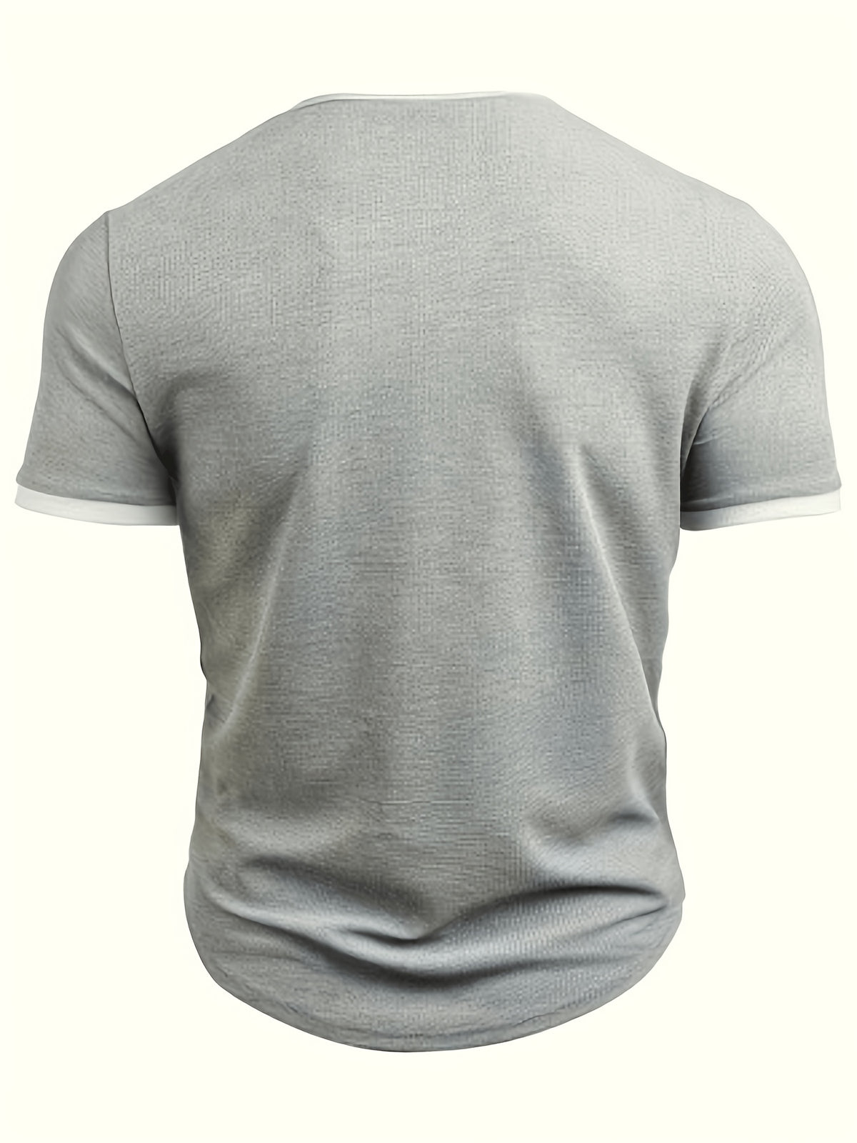 Pearson OBM Summer Men's New Solid Color Comfortable Casual Sporty Fashionable Versatile Notch Lapel Men's Apparel - Grey