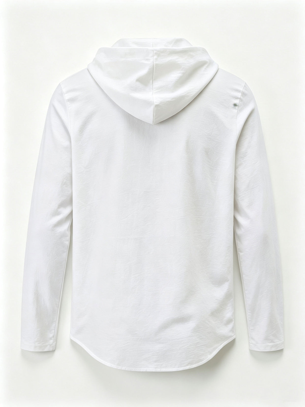 Men's Fashion Hoodie, Linen Long Sleeve Hooded Top Shirt, Henley Shirt, Linen Texture Hooded Henley Long Sleeve Shirt for Men, Half-Zip Wood Button Drawstring Hoodie, Vacation Style Loose Fit with Roll-Up Sleeves, Casual Top, 2pcs Set - White*2