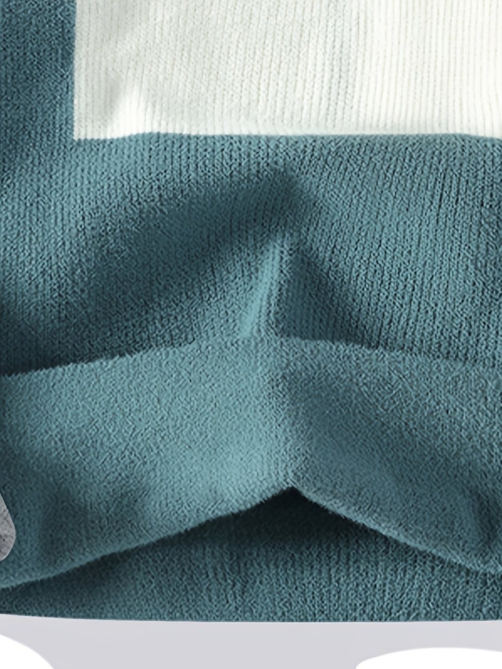 Men'S Round Neck Jacquard Sweater 2026 Autumn And Winter New Fashionable Contrasting Color Loose Thick Knitted Pullover Top - Green