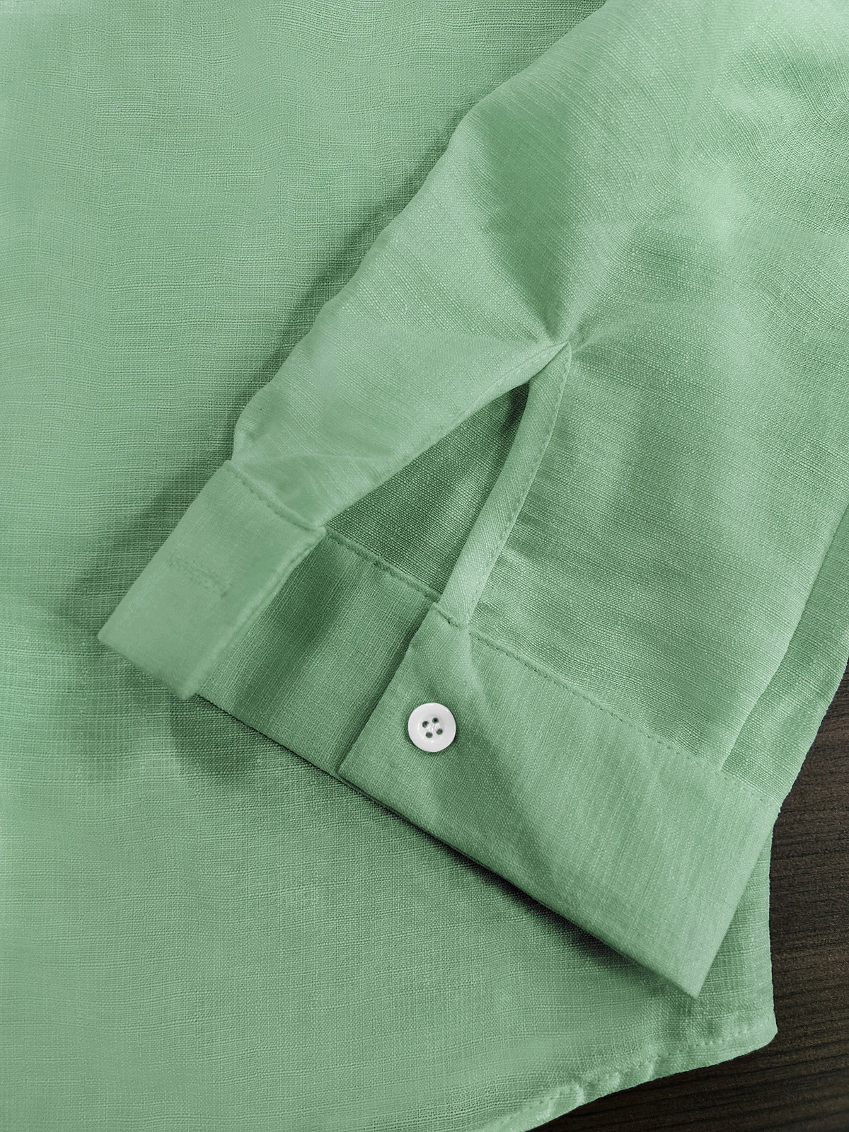 Men'S Autumn Winter New Solid Color Linen-Like Shirt, Roman Letter Print Pattern, Casual Commute Easy Versatile Stand Collar Button-Up Cardigan, Leisure Sports Street Trendy Fashion Business Outing Entertainment Party Old Money Style Outfit - Light Green