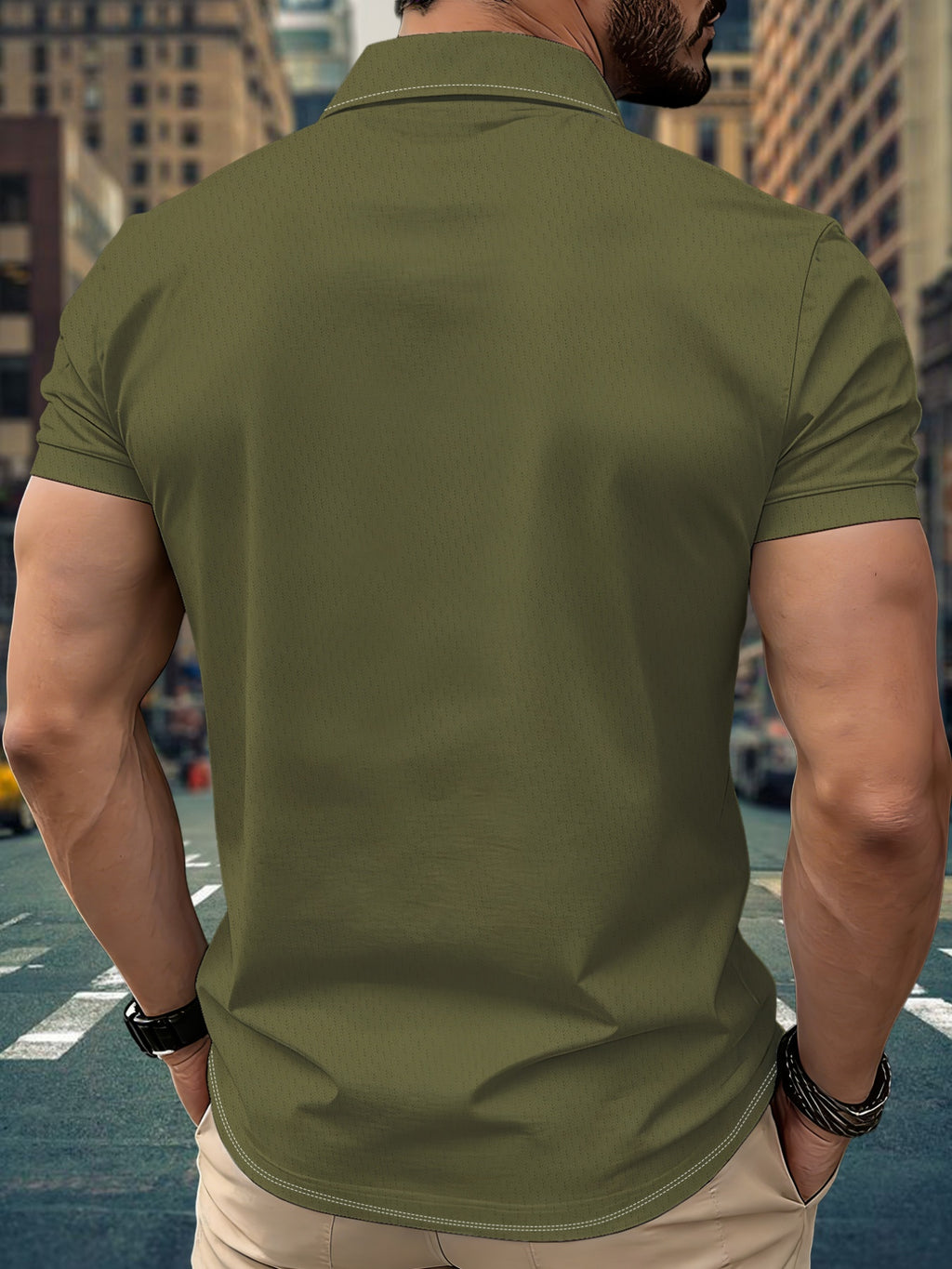 Men's Short Sleeve Zip Polo Shirt - Breathable Half-Open Collar Lapel T-Shirt with Short Sleeves, Suitable for Summer, Casual & -Casual Wear, Machine Washable Versatile Paul Shirt for Office, Commute, and Everyday Outfits - Mixed colors