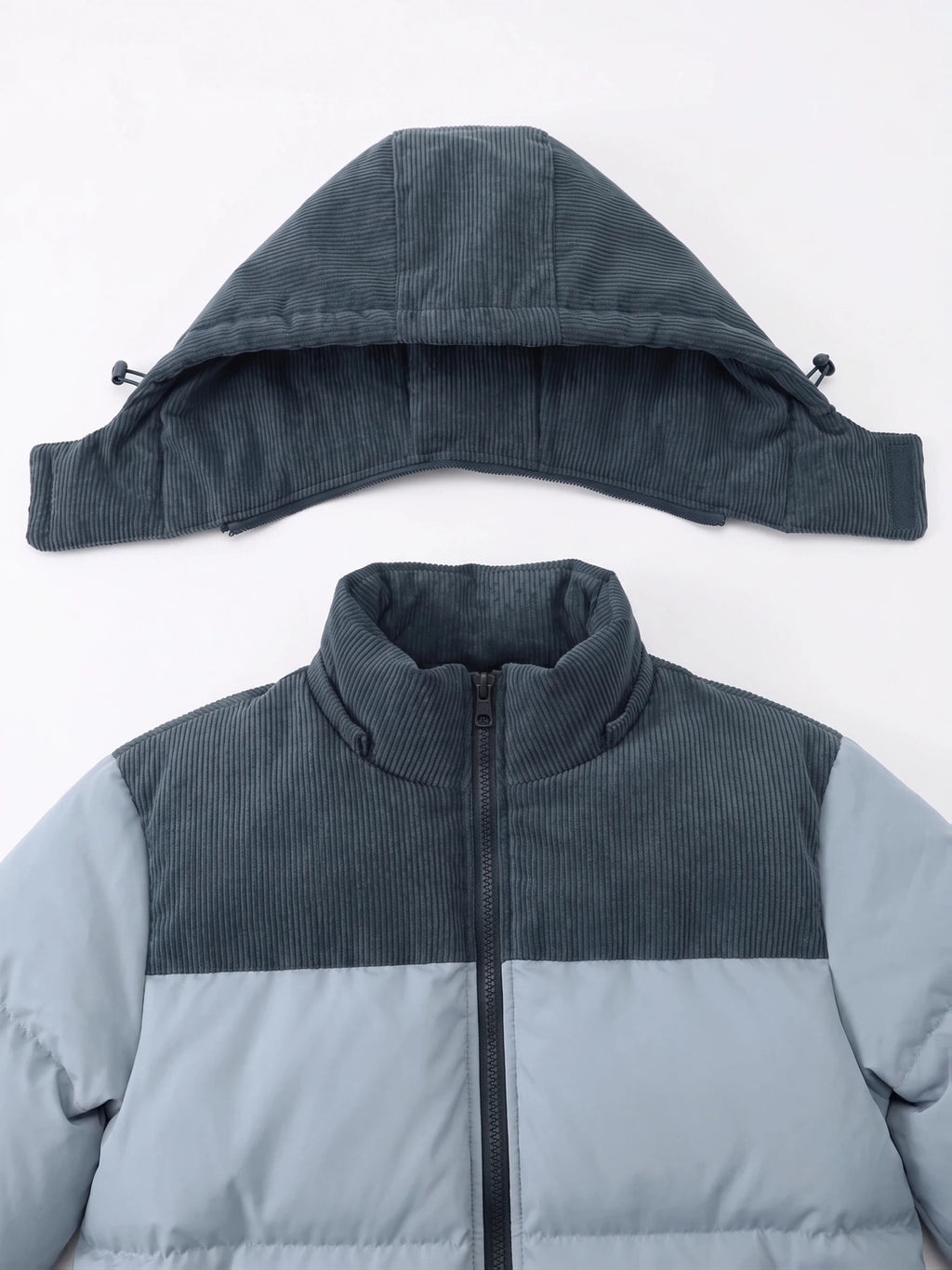 New Men'S Fall Winter Thick Corduroy Jacket Casual Warm Coat - Hooded Jacket, Removable Hood, Warm Winter Overcoat, Suitable for Casual And Formal Occasions, Easy Care Hand Wash Design, Winter Dress, Durable Material - Blue