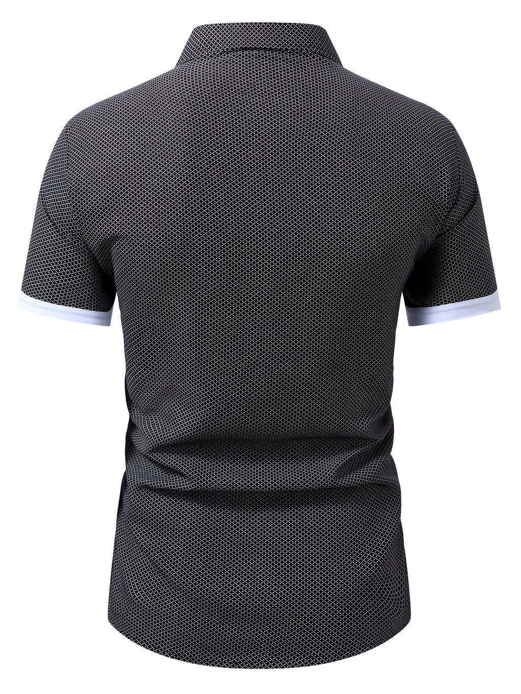 Old Money Outfits Men'S Black Micro Grid Check Contrast White Cuff Short Sleeve Shirt, Cool Wrinkle Resistant Quick Dry Fabric, Lightweight Breathable Casual Top for Summer Office, Daily Street & Vacation - Black