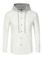 New Casual High-Quality Solid Color Outerwear Shirt Fashion Jacket - Soft, Breathable, Long Sleeve, Button-Up, Chic Design - Perfect for Spring, Autumn, Daily Wear, Outdoors - White