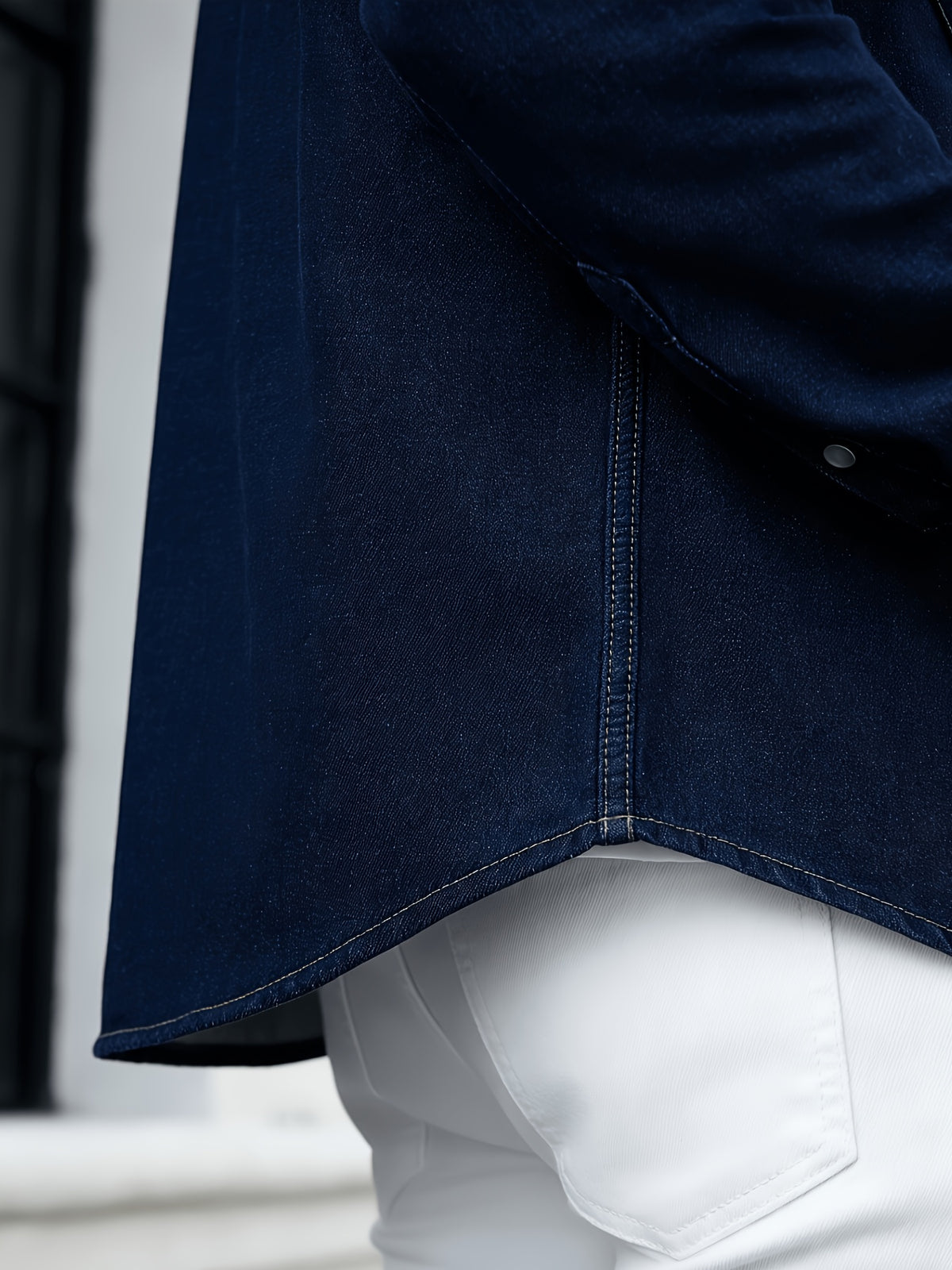 Men's Denim Shirt, Smart Casual - Royal Blue