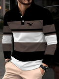 Men's Casual Long-Sleeve Polo Shirt, Versatile Spring/Autumn Lapel Slim-Fit Inner Top - Mix color 5