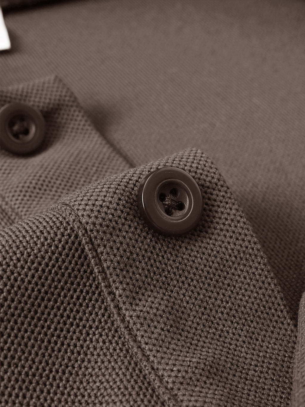 GC2-3510# A New Long-Sleeve Polo Shirt for The Autumn And Season Featuring a Minimalist Mountain Pattern Print. It Boasts a Classic And Mature Design with a High-Quality Feel. The Collared Top Is Made from Comfortable And Breathable Fabric That Is W - Coffee Brown