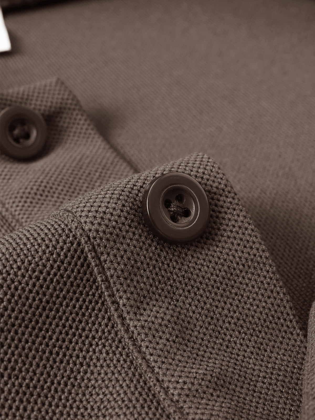 GC2-3510# A New Long-Sleeve Polo Shirt for The Autumn And Season Featuring a Minimalist Mountain Pattern Print. It Boasts a Classic And Mature Design with a High-Quality Feel. The Collared Top Is Made from Comfortable And Breathable Fabric That Is W - Coffee Brown