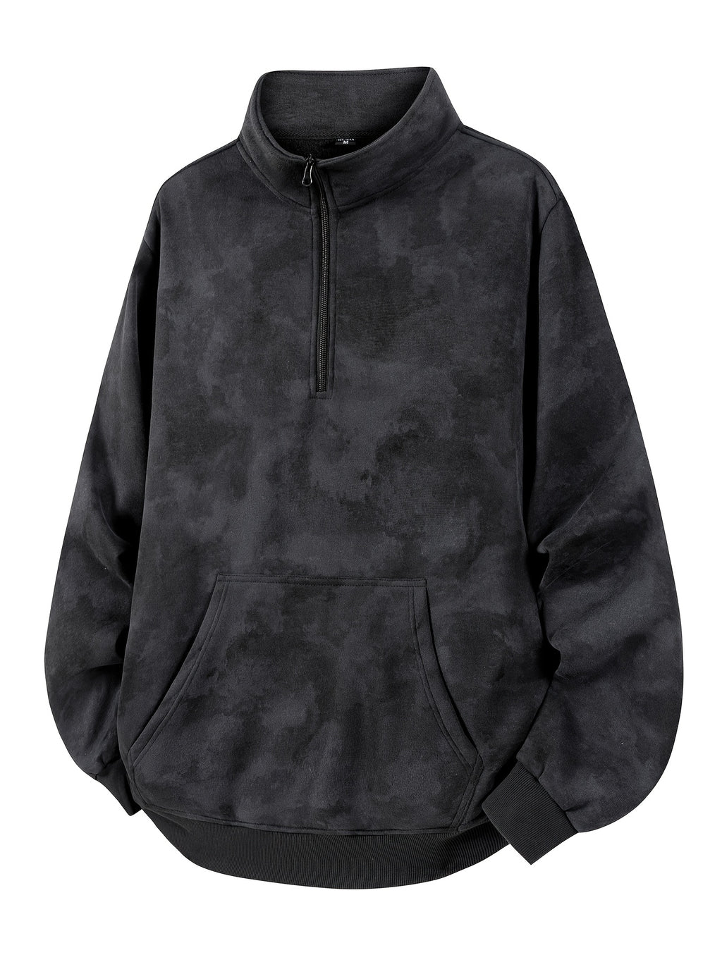 Men'S Colorblock Stand-Up Collar Sweatshirt - Soft And Warm Loose Jacket Style Pullover with Pocket Logo, Spring Autumn Casual Coat, Multi-Functional Casual Wear Apparel - Black