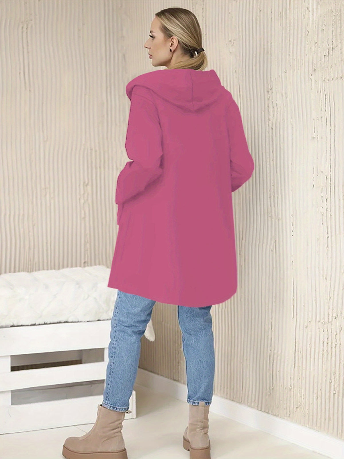 Women'S Casual Jacket A6600-1 - Rose Red