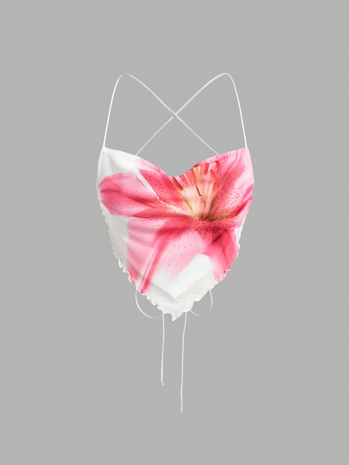Floral Cami Mesh Top Women'S Summer Outfit [NS702] - White