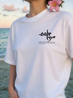Short Sleeve T-Shirt with Front And Back Panels - Sabr, Patience Fashion Print - Women'S Spring Summer Trendy Printed T-Shirt, Fashion Item - White