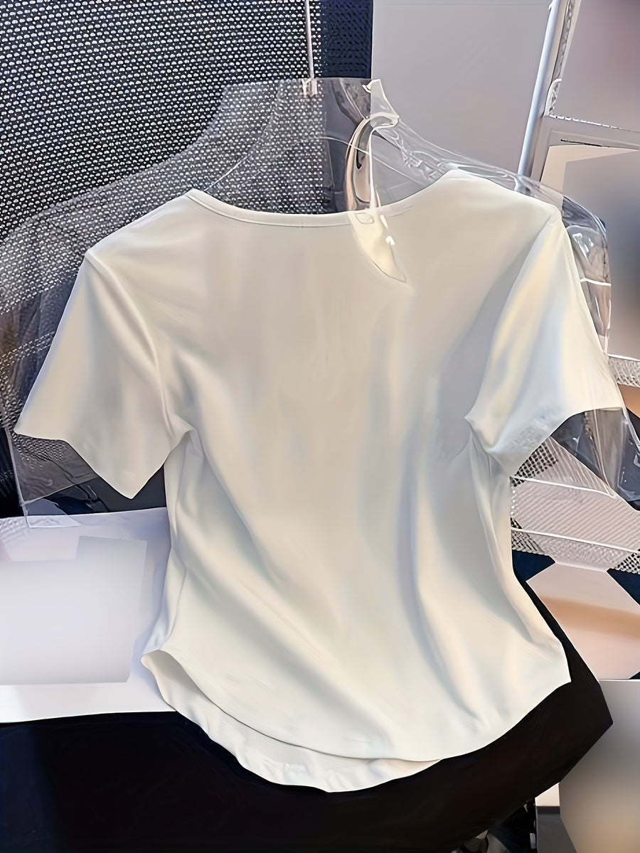 Casual Short-sleeved Slim-fit T-shirt - White