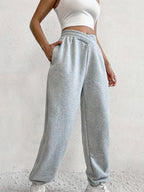 Women'S Casual Pants with Pockets, Loose-Fitting Joggers, Tapered Sweatpants, Women'S Trousers - Light Grey