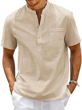 Men's Casual Shirt, Summer Short Sleeve, Lightweight and Breathable, Simple and Stylish, Versatile Casual Shirt - Khaki