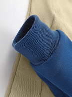 Men'S New Trendy Autumn And Winter Color-Blocked Round-Neck Sweatshirt, Casual And Comfortable with a Bit of Stretch, Featuring a Bonsai Tree Print, Perfect As a Gift for Men - Peacock Blue
