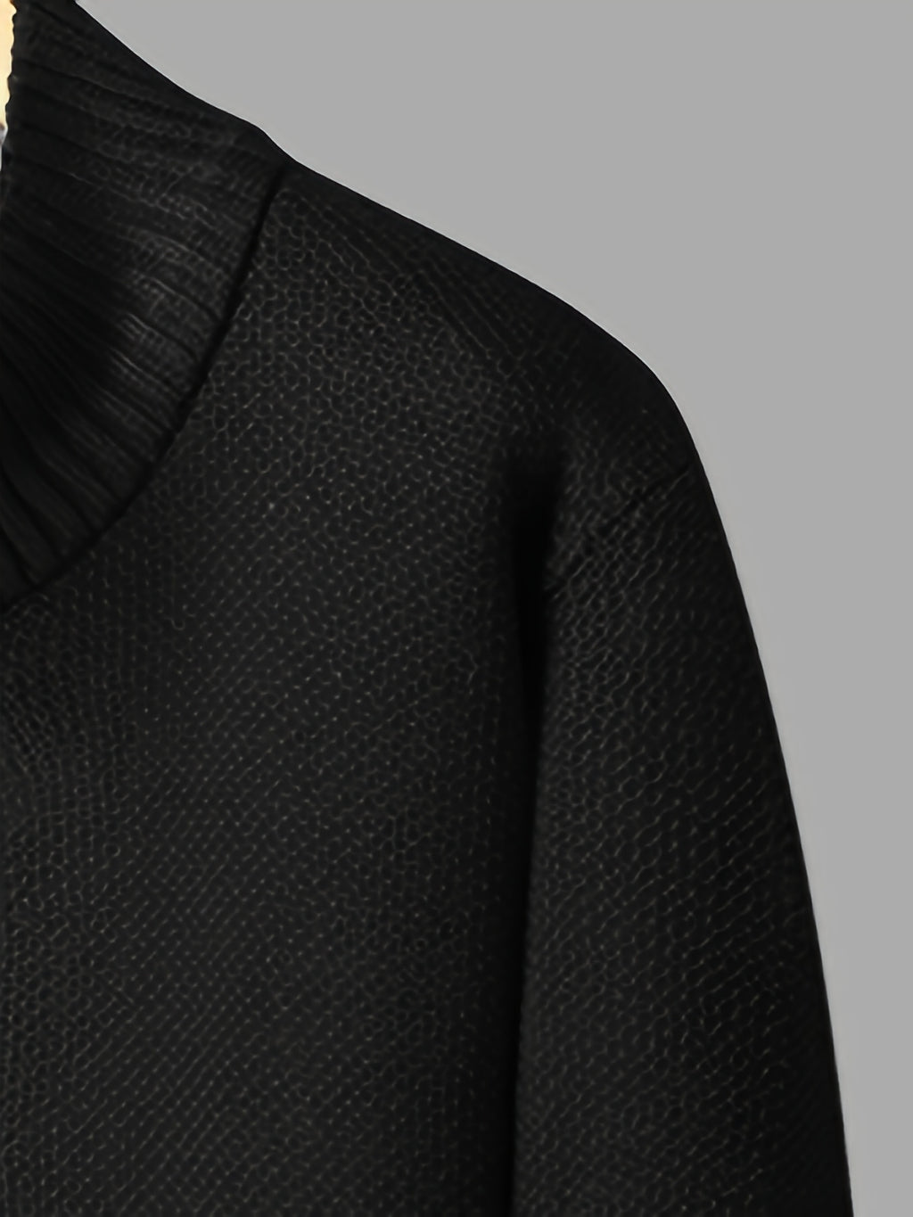Easy And Casual Men'S Thick Knitted Cardigan, Autumn And Winter Stand Collar Zipper Top Classic Basic Style with Practical Double-Sided Pockets, Basic Style for Daily Wear of Young And Middle-Aged People - Black