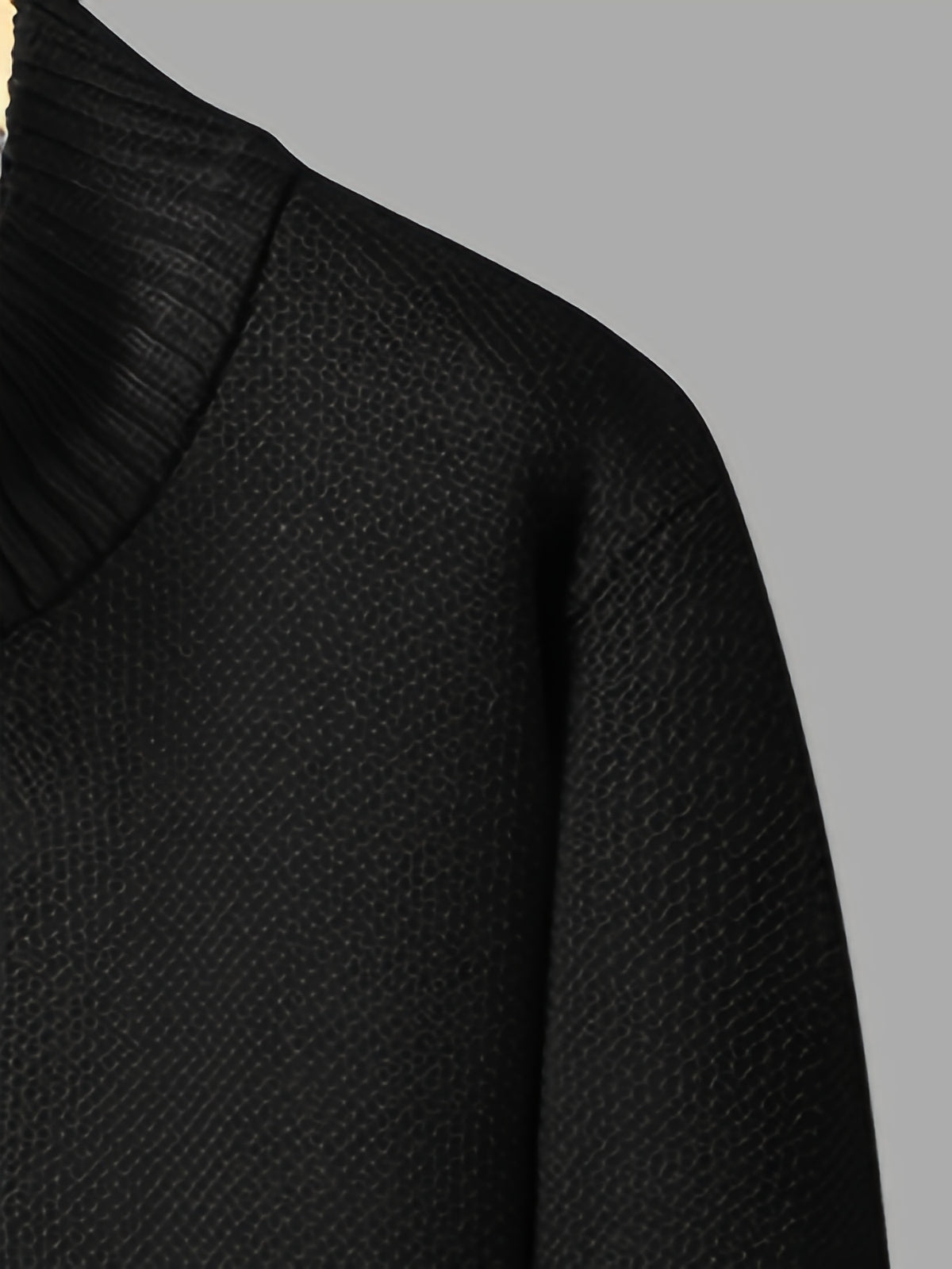 Easy And Casual Men'S Thick Knitted Cardigan, Autumn And Winter Stand Collar Zipper Top Classic Basic Style with Practical Double-Sided Pockets, Basic Style for Daily Wear of Young And Middle-Aged People - Black