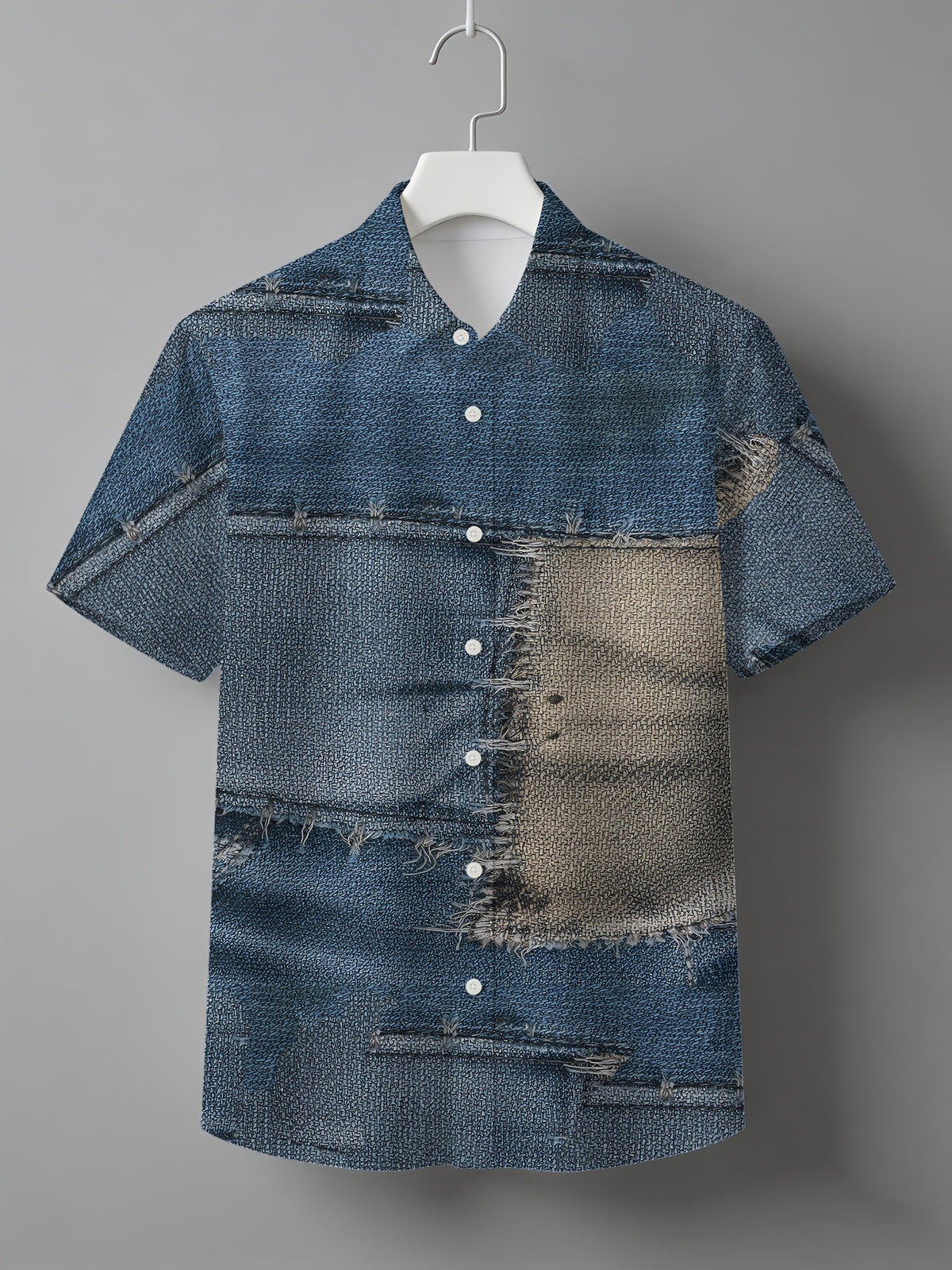 Men's Summer Short-Sleeve Shirt, Hawaiian Style, Digital Print, Youthful Beach Casual, Men's Top - Mixed colors