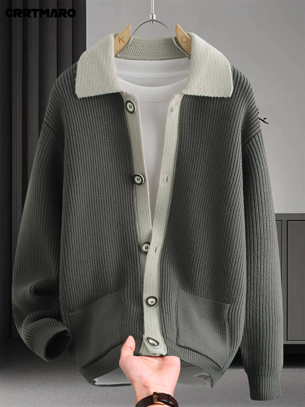 Men'S Pullover Sweater, Warm Long Sleeve Casual Top for Fall And Winter, Knit - Dark Gray