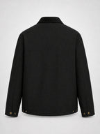 2026 American Retro Work Jacket Men'S Corduroy Lapel Sports Commuter Casual Outerwear Jacket - Black