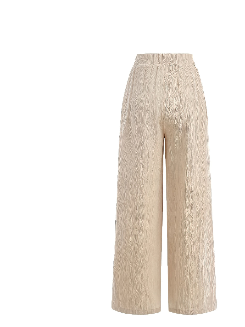 Summer High-Waisted Wide-Leg Pants for Women, High-Quality Draped Loose Straight-Leg Trousers, Casual Pants, Thin Style + Talan - Apricot