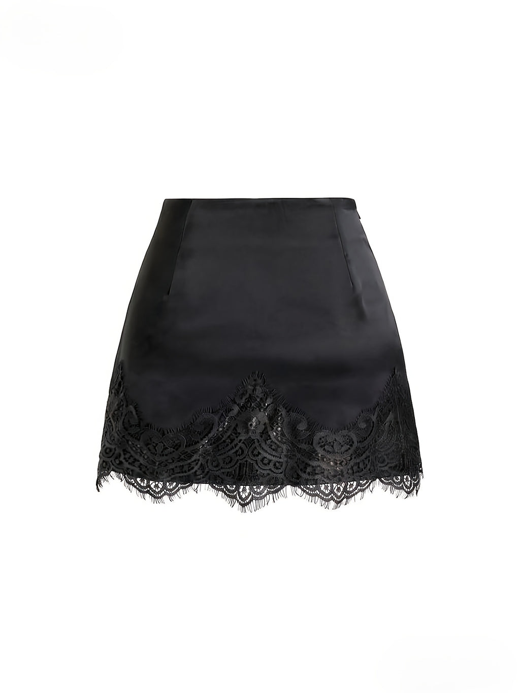 Vintage Satin Casual Chic Skirt for Women - Black