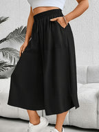 Women'S Fashion Wide Leg Pants - Black