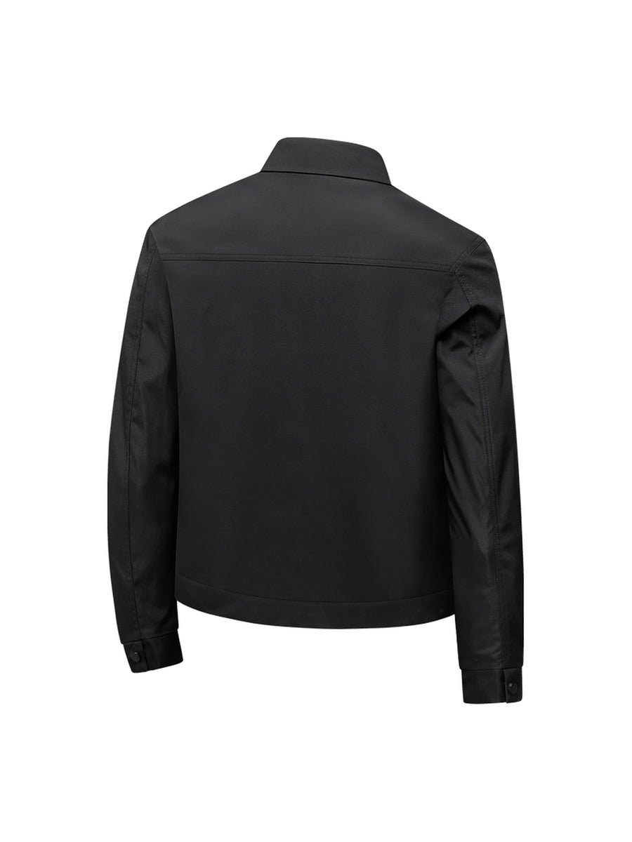 Men's Fashionable Casual Versatile Jacket, Outdoor Sports Lapel Outerwear - Black 2512