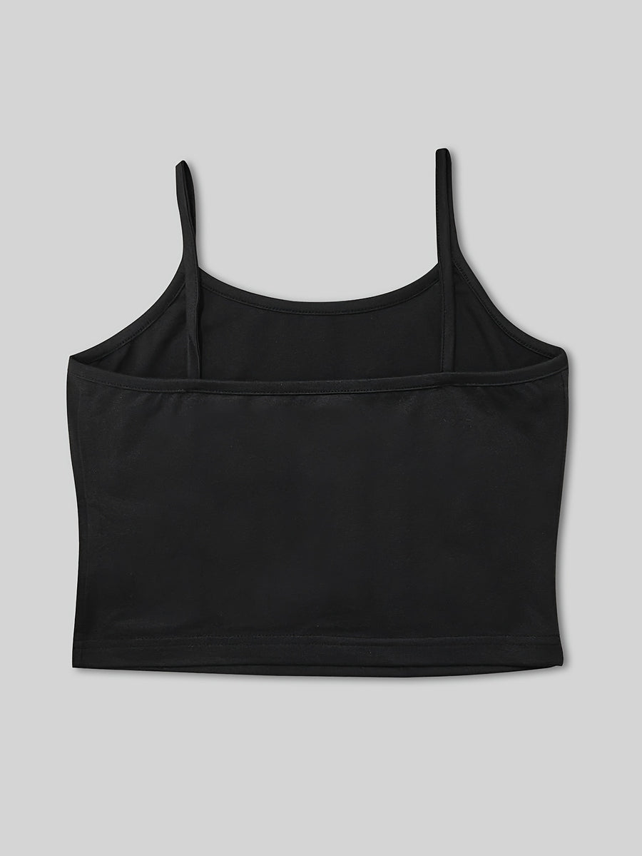 1pc Women's Mini Camisole Top with a Playful and Energetic Cat Print. Features a Cool and Edgy Vibe, Effortlessly Creating a Girly Style. Offers a Youthful and Age-reducing Effect, Adding Both Vitality and a Youthful Look. Suitable for Various Styles - Black
