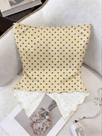 Women's New Vintage Fashion Casual Elegant French-Style Romantic Twist Knot Design Bandeau Vacation Top - Yellow