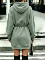 Women'S Tummy Control Drawstring Halloween Western Fashion Printed Hooded Sweatshirt - Light Green