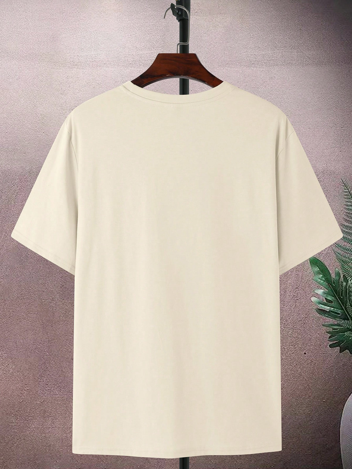 180G, 100%. Men'S Regular Fit Short Sleeve T-Shirt, Print with Location Design, High Fit Rate, All-Season Versatile - Apricot
