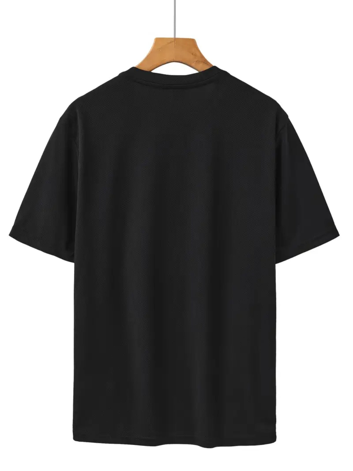 Men'S T-Shirt Spring And Summer Casual Style Printed Design Versatile Fitness Exercise Outdoor Vacation Men'S Top Quick Drying - Black