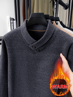 Minimalist Urban Knit Sweater Warm Daily Commute - Grey