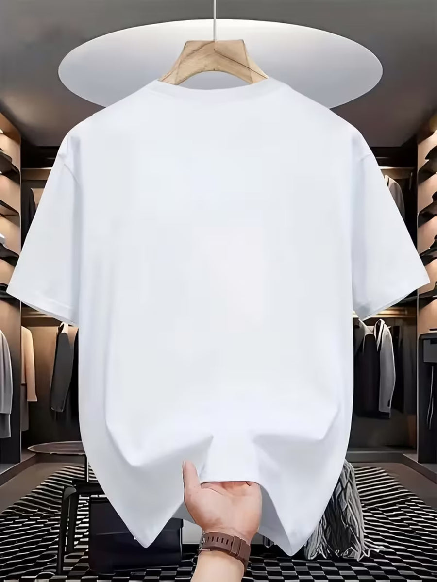 2026 Men's Fashion T-shirt, Featuring Los Angeles Trend Patterns and Prints. Lightweight and Breathable, It Is a Must-have for Daily Casual Wear. Suitable for Both Indoor and Outdoor Outfits. Essential for Trendy Men. - White