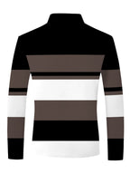 Men's Casual Long-Sleeve Polo Shirt, Versatile Spring/Autumn Lapel Slim-Fit Inner Top - Mix color 5