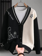Men'S Pullover Sweater, Warm Long Sleeve Casual Top for Fall And Winter, Knit - Black
