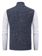 2pcs Spring/Autumn Style Sweater Knit Vest Zipper Cardigan with Real Pockets, Solid Color, Unisex Vest - E7015H+L