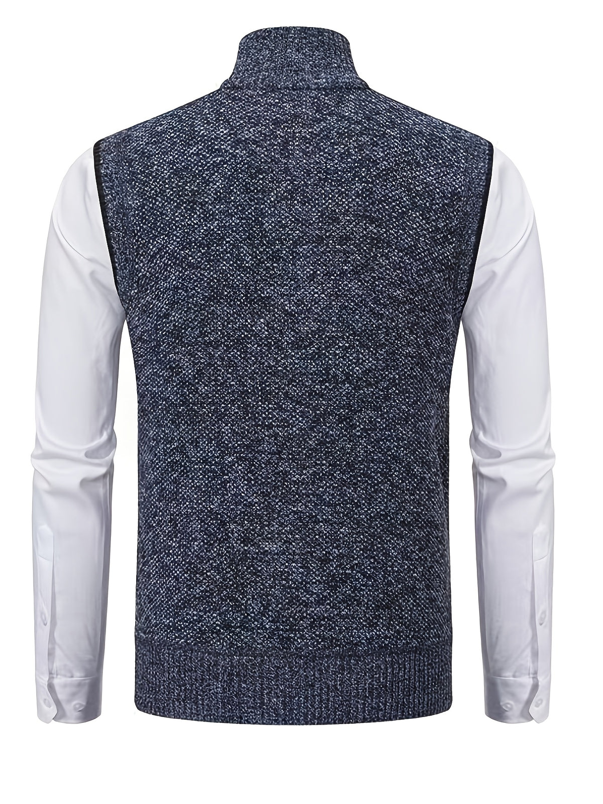 2pcs Spring/Autumn Style Sweater Knit Vest Zipper Cardigan with Real Pockets, Solid Color, Unisex Vest - E7015H+L