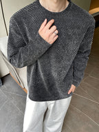 Men'S Casual Sports T-Shirt, 1pc Men'S Fashion Trendy Casual Long Sleeve T-Shirt, Loose Fit, Comfortable Stretch Fabric, Suitable for Daily Casual Wear - Grey