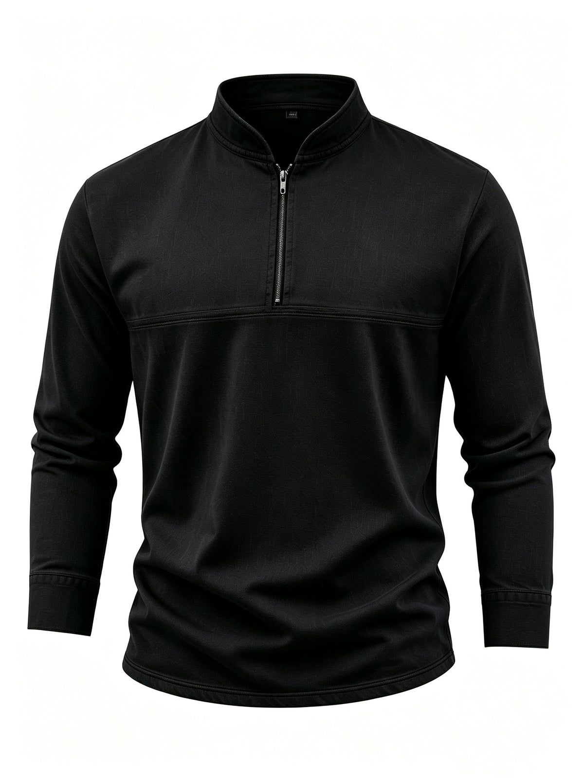 Men's Linen Long Sleeve Henley Shirt Stand Collar Loose Polo Shirt Men's Linen Zipper Casual Shirt - Black