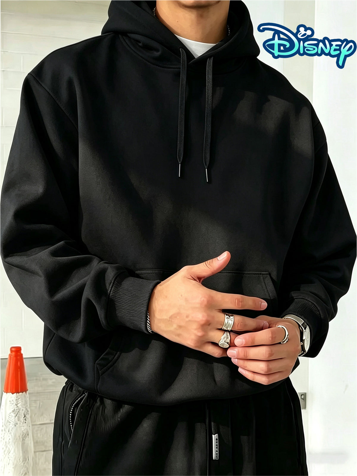 Disney Authorization, Multi-color Hooded Sweater in Fashion Trend, Christmas Night Horror Jack Skull Pattern Printing, Fall Winter Men Loose Long-sleeved Hoodie, Best Choice for Couples, Street Tide Brand Must-wear for Daily Outing - Black