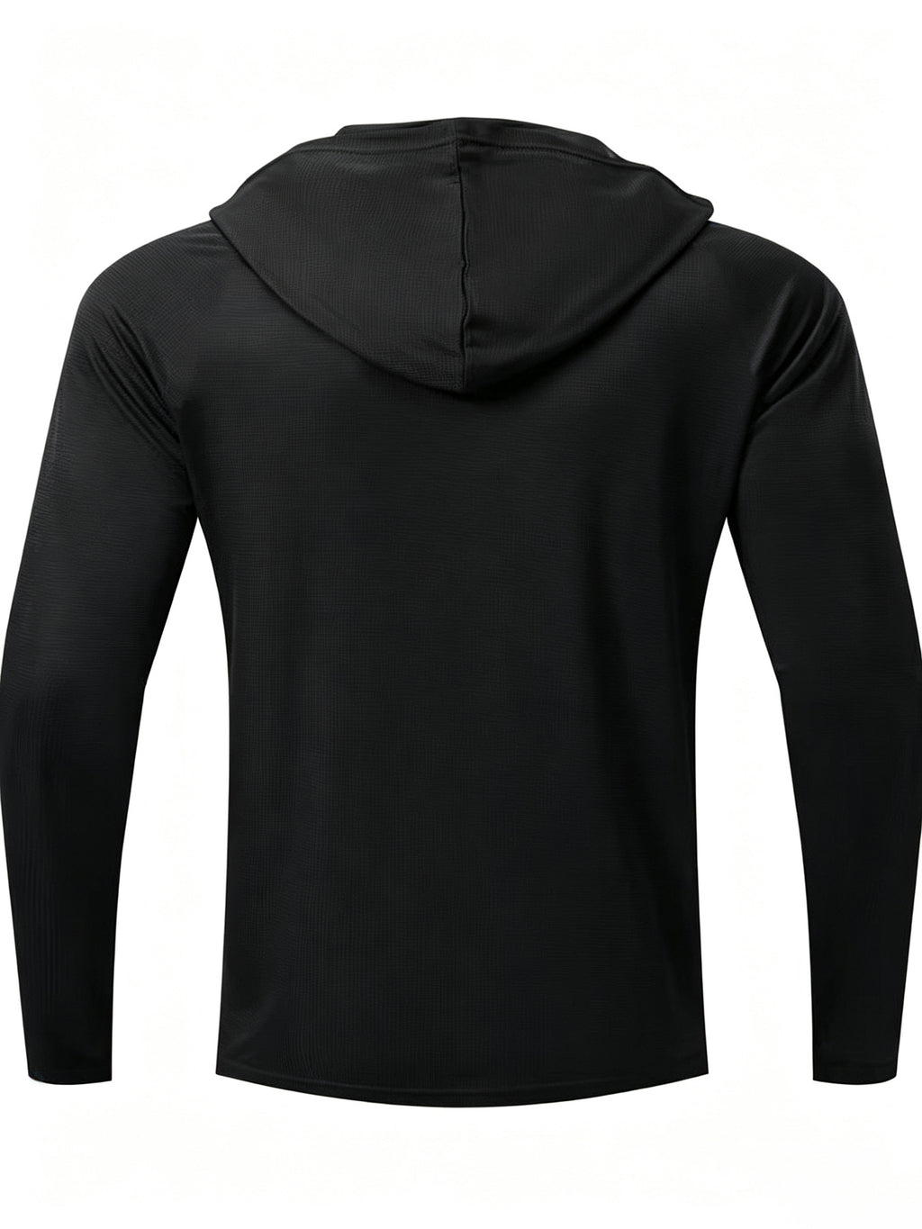 7pcs Men's Quick-Dry Hooded - Soft Breathable Lightweight Hoodie Suitable for Fishing, Outdoor Sports & Gym, - Long Sleeve Fitness Shirt with Hood, Machine Washable for Running,, and Casual Wear - Black