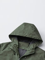 Norway Element Print Jacket Autumn Winter Men'S Outdoor Sports Mountaineering, Hiking Solid Color Jacket Hooded Easy Versatile Youth Fashion Thin Travel Casual Outerwear Men - fern green