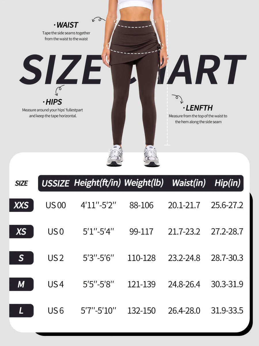 Women'S Faux Two-Piece Pants, Easter New Style Trousers, Tie-String High-Waist Pleated Design, Breathable Comfortable Fabric, Suitable for Cycling, Fitness - Space Gray