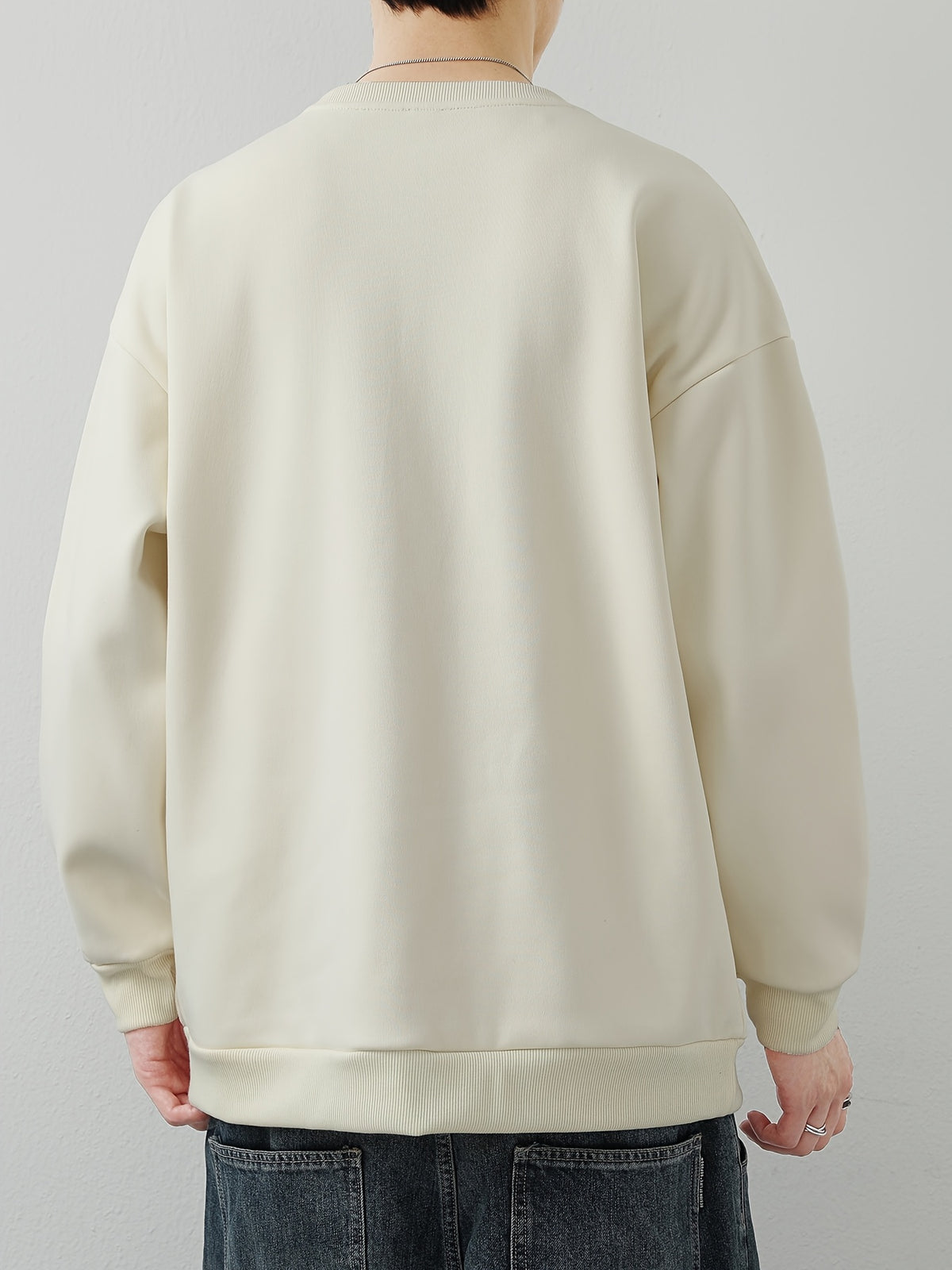 Shulei Water OBM Spring New Men'S Fashion Sweatshirt Round Neck Men'S Pullover Men'S Clothing Men'S Casual Athletic Wear - Apricot
