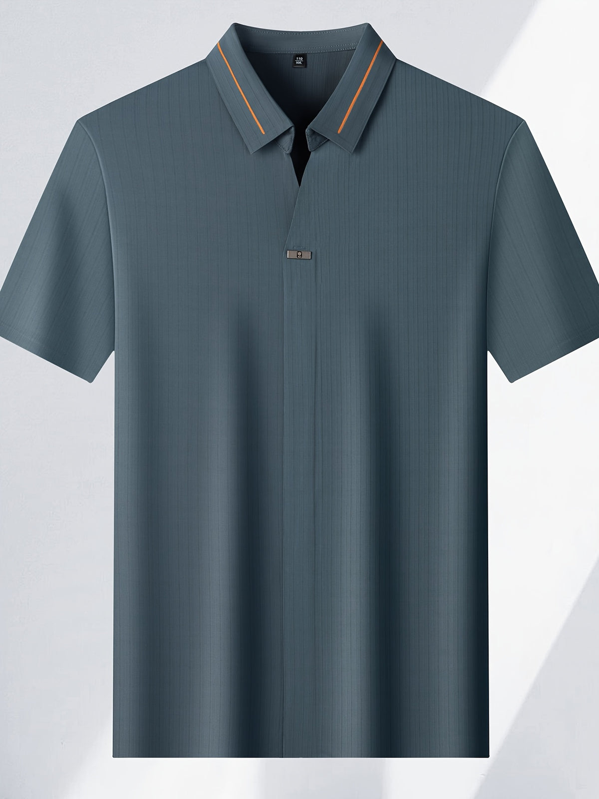 Men'S Seamless Short-Sleeved Polo, Summer Color-Block Ruffled Collar, Breathable Iron-Free Business Solid Color Casual Shirt - Maoqing