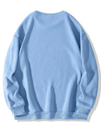 Round Neck Warner Bros. Licensed Fleece Sweatshirt Autumn Winter New Casual Loose Tom & Jerry Cartoon Print Top Men'S Trendy All-Match Warm Jacket - Light Blue