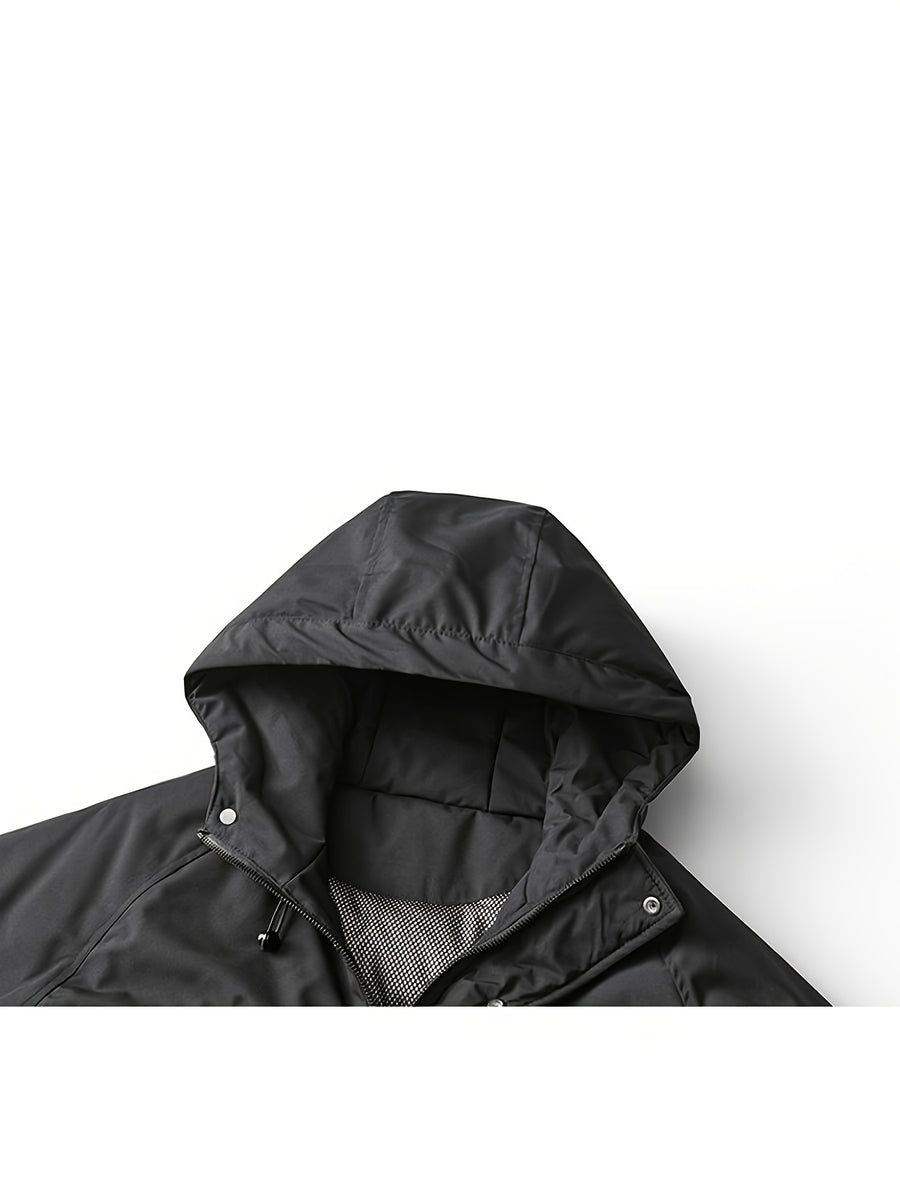 2026 New Padded Coat, Men's Padded Coat, Versatile for Outdoor, Casual, and Daily Wear, Warm Hooded Jacket, Fluffy and Insulated, for Outdoor Outings, Casual Warm Padded Coat, Stylish Outdoor Thickened Padded Coat, Loose Workwear-Style Versatile - Black
